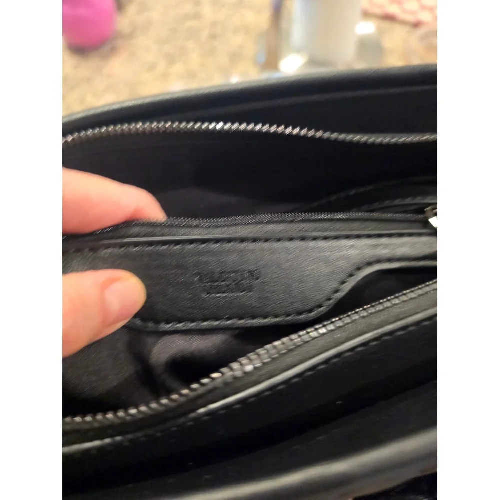 Valentino‎ Orlandi Black Quilted Tote Bag Crossbody with Pouch V-4001G Gunmetal